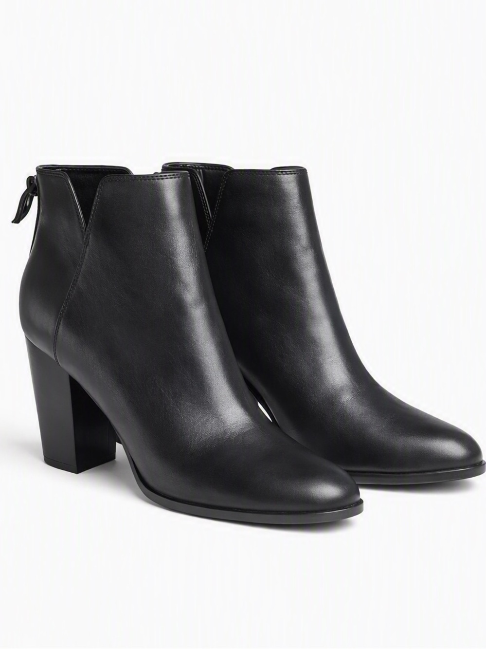🆕 Aldo Genuine Leather Ankle Boots Short Booties Black Stacked Block H3.5” 9